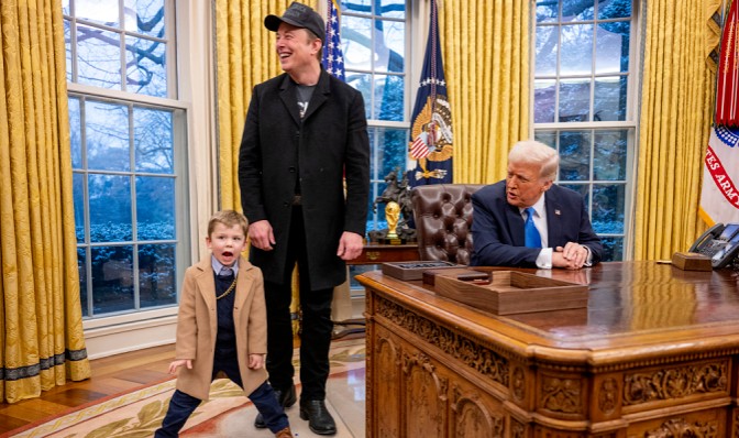 Musk defends cuts as son steals show in Oval Office appearance