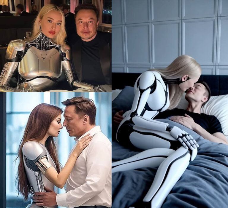 The story behind viral photos of 'Elon Musk kissing a robot'